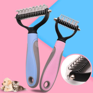 Professional 2-in-1 Double-Sided Pet Dematting & Deshedding Tool